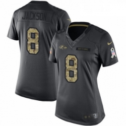 Womens Nike Baltimore Ravens 8 Lamar Jackson Limited Black 2016 Salute to Service NFL Jersey