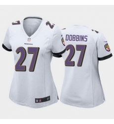 women j.k. dobbins baltimore ravens white game jersey 