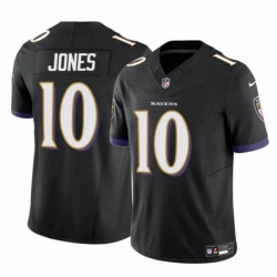 Youth Baltimore Ravens 10 Emory Jones Black 2023 F U S E Vapor Limited Football Jersey