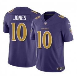 Youth Baltimore Ravens 10 Emory Jones Purple 2023 F U S E Vapor Limited Football Jersey