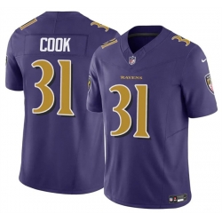 Youth Baltimore Ravens 31 Dalvin Cook Purple 2024 F U S E  Color Rush Stitched Jersey