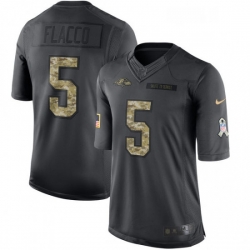 Youth Nike Baltimore Ravens 5 Joe Flacco Limited Black 2016 Salute to Service NFL Jersey