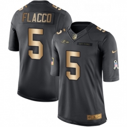 Youth Nike Baltimore Ravens 5 Joe Flacco Limited BlackGold Salute to Service NFL Jersey