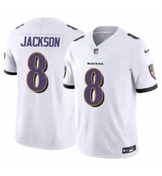 Youth Nike Baltimore Ravens 8 Lamar Jackson White Team Color Vapor Untouchable Limited Player NFL Jersey