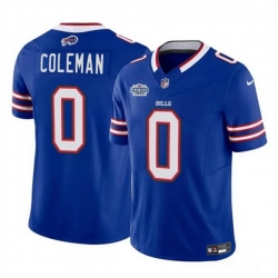 Men Buffalo Bills 0 Keon Coleman Blue 2024 With Draft Patch F U S E  Vapor Untouchable Limited Stitched Football Jersey