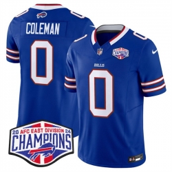 Men Buffalo Bills 0 Keon Coleman Royal F U S E  2024 AFC East Division Champions Vapor Limited Stitched Football Jersey