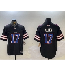 Men Buffalo Bills 17 Josh Allen Black 2023 F U S E  Stitched Football Jersey