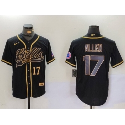 Men Buffalo Bills 17 Josh Allen Black Cool Base Stitched Baseball Jersey 8