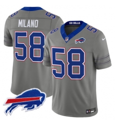 Men Buffalo Bills  58 Matt Milano Gray F U S E  2026 Nickel City Vapor Stitched Football Jersey