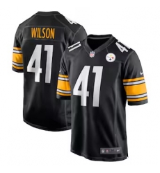 Men PITTSBURGH Steelers 41 Wilson Vapor Limited Black Jerseys