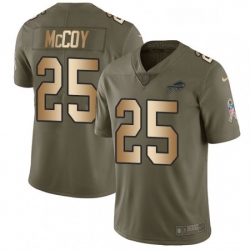 Mens Nike Buffalo Bills 25 LeSean McCoy Limited OliveGold 2017 Salute to Service NFL Jersey