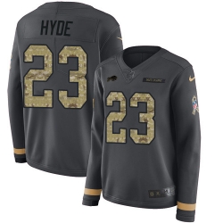 Nike Bills #23 Micah Hyde Anthracite Salute to Service Women Stitched