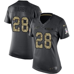 Nike Bills #28 Ronald Darby Black Womens Stitched NFL Limited 2016 Salute to Service Jersey