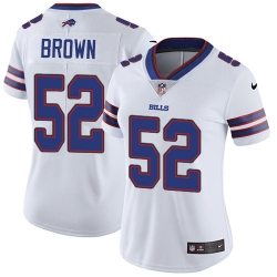 Nike Bills #52 Preston Brown White Womens Stitched NFL Vapor Untouchable Limited Jersey