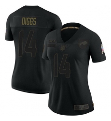 Women Buffalo Bills 14 Stefon Diggs Black Limited 2020 Salute To Service Jersey