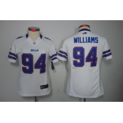 Women Nike Buffalo Bills #94 Williams White Color Limited Jerseys