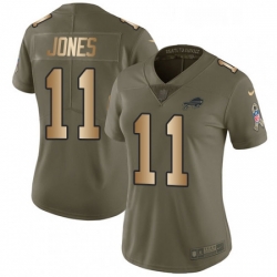 Womens Nike Buffalo Bills 11 Zay Jones Limited OliveGold 2017 Salute to Service NFL Jersey