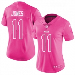 Womens Nike Buffalo Bills 11 Zay Jones Limited Pink Rush Fashion NFL Jersey