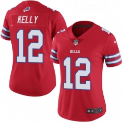 Womens Nike Buffalo Bills 12 Jim Kelly Elite Red Rush Vapor Untouchable NFL Jersey