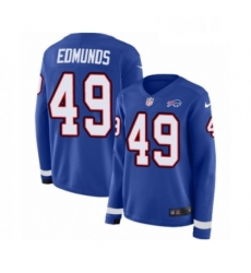 Womens Nike Buffalo Bills 49 Tremaine Edmunds Limited Royal Blue Therma Long Sleeve NFL Jersey