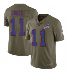 Youth Nike Buffalo Bills 11 Zay Jones Limited Olive 2017 Salute to Service NFL Jersey