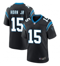 Men Carolina Panthers 15 Jimmy Horn Jr Black 2025 Vapor Limited Stitched Football Jersey