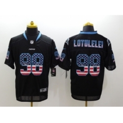 Nike Carolina Panthers 98 Star Lotulelei Black USA Flag Fashion Elite NFL Jersey