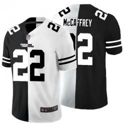 Nike Panthers 22 Christian McCaffrey Black And White Split Vapor Untouchable Limited Jersey