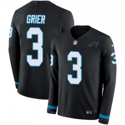 Nike Panthers 3 Will Grier Black Team Color Men Stitched NFL Limited Therma Long Sleeve Jersey