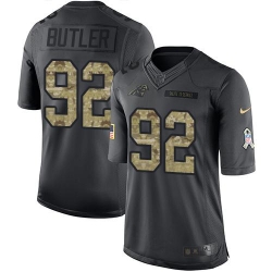 Nike Panthers #92 Vernon Butler Black Mens Stitched NFL Limited 2016 Salute to Service Jersey