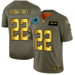 Panthers 22 Christian McCaffrey Camo Gold Men Stitched Football Limited 2019 Salute To Service Jersey