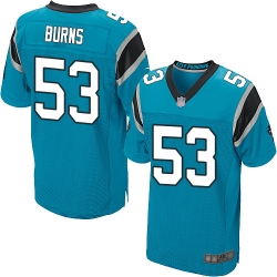 Panthers 53 Brian Burns Blue Alternate Men Stitched Football Elite Jersey