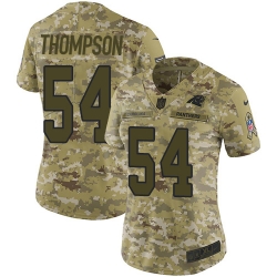 Nike Panthers #54 Shaq Thompson Camo Women Stitched NFL Limited 2018 Salute to Service Jersey