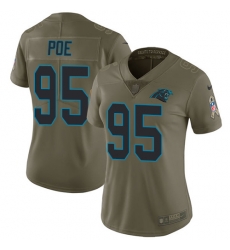 Nike Panthers #95 Dontari Poe Olive Womens Stitched NFL Limited 2017 Salute to Service Jersey