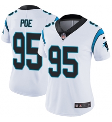 Nike Panthers #95 Dontari Poe White Womens Stitched NFL Vapor Untouchable Limited Jersey