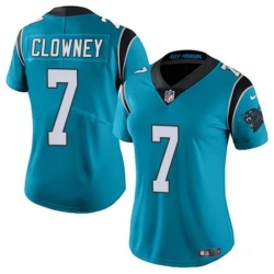 Women Carolina Panthers 7 Jadeveon Clowney Blue Stitched Jersey