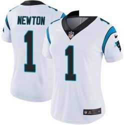 Womens Nike Carolina Panthers 1 Cam Newton White Vapor Untouchable Limited Player NFL Jersey