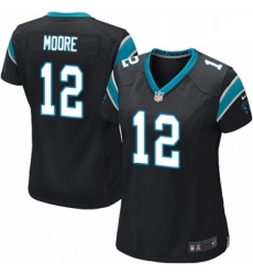 Womens Nike Carolina Panthers 12 DJ Moore Game Black Team Color NFL Jersey