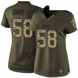 Womens Nike Carolina Panthers 58 Thomas Davis Elite Green Salute to Service NFL Jersey