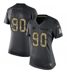 Womens Nike Carolina Panthers 90 Julius Peppers Limited Black 2016 Salute to Service NFL Jersey