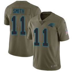 Nike Panthers #11 Torrey Smith Olive Youth Stitched NFL Limited 2017 Salute to Service Jersey