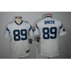 Nike Youth Carolina Panthers #89 Smith White Color[Youth Limited Jerseys]