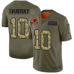 Bears 10 Mitchell Trubisky Olive Camo Men Stitched Football Limited 2019 Salute To Service Jersey