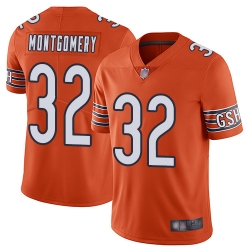 Bears 32 David Montgomery Orange Men Stitched Football Limited Rush Jersey