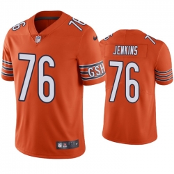 Men Bears 76 Teven Jenkins Orange Men Stitched NFL Limited Rush Jersey