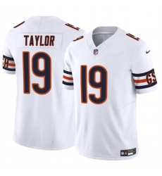 Men Chicago Bears 19 Tory Taylor White 2023 F U S E  Vapor Stitched Football Jersey