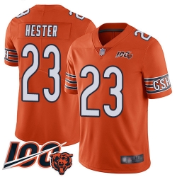 Men Chicago Bears 23 Devin Hester Orange Alternate 100th Season Limited Football Jersey