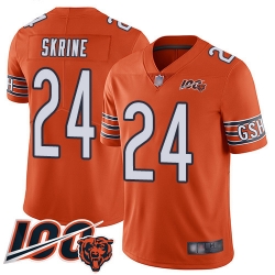 Men Chicago Bears 24 Buster Skrine Orange Alternate 100th Season Limited Football Jersey