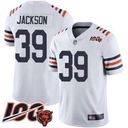 Men Chicago Bears 39 Eddie Jackson White 100th Season Limited Football Jersey