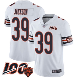 Men Chicago Bears 39 Eddie Jackson White Vapor Untouchable Limited Player 100th Season Football Jersey